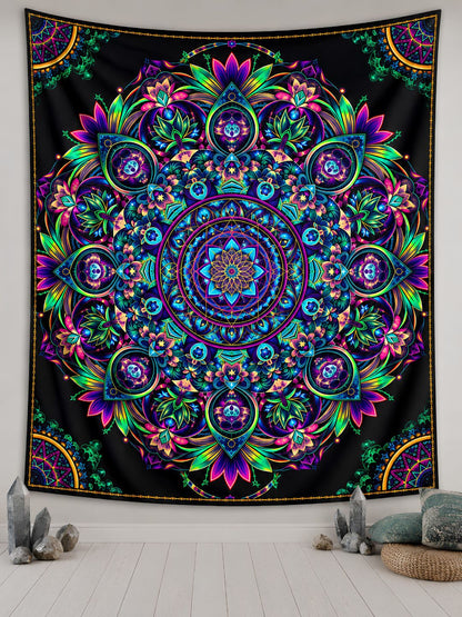 Galaxy Mandala Wall Tapestry – Trippy Psychedelic Boho Wall Art