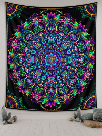 Galaxy Mandala Wall Tapestry – Trippy Psychedelic Boho Wall Art