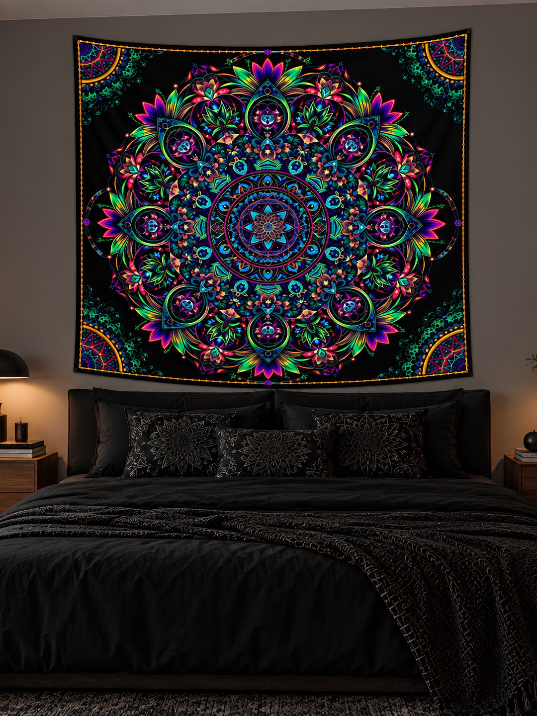 Galaxy Mandala Wall Tapestry – Trippy Psychedelic Boho Wall Art