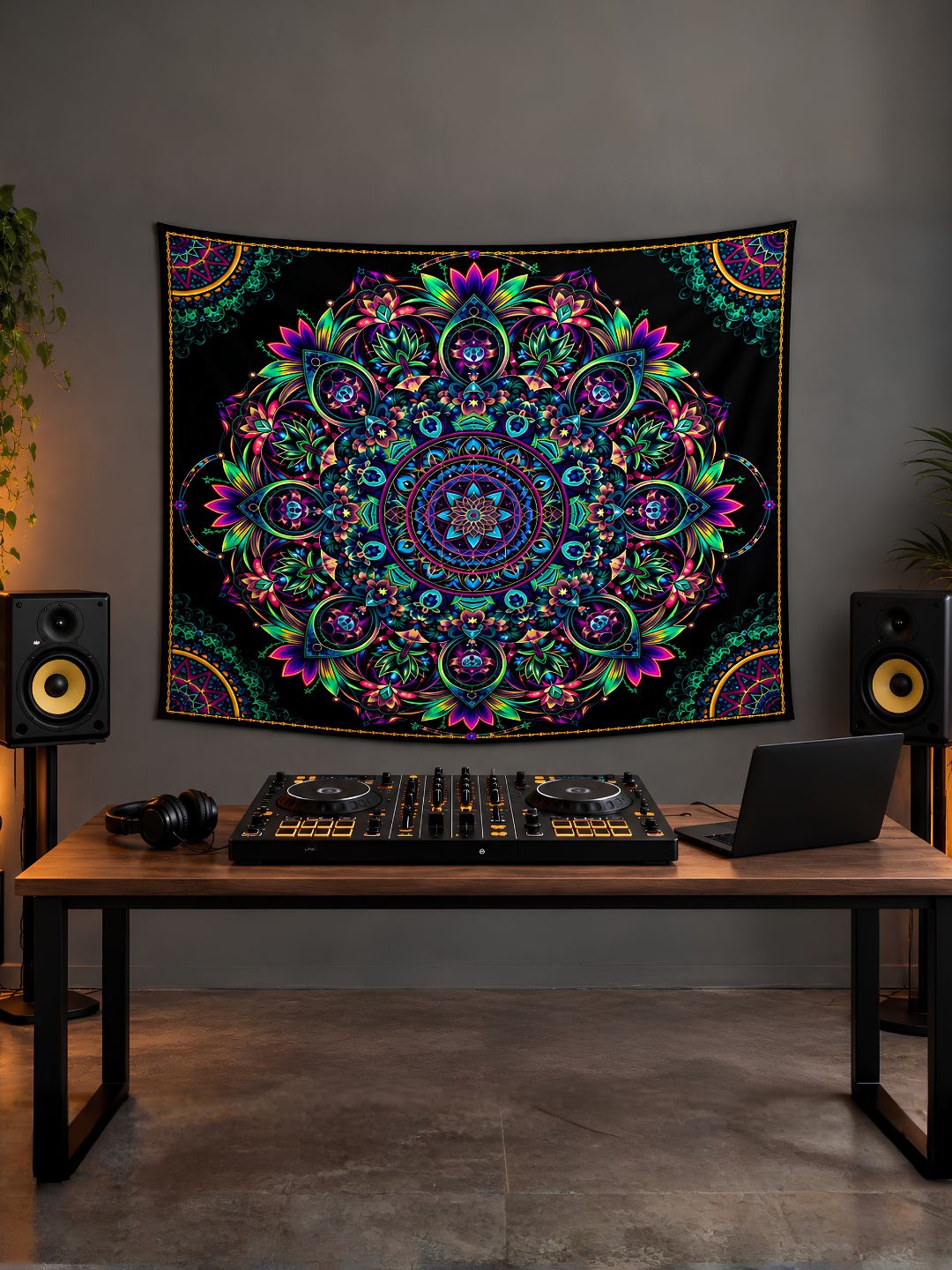 Galaxy Mandala Wall Tapestry – Trippy Psychedelic Boho Wall Art