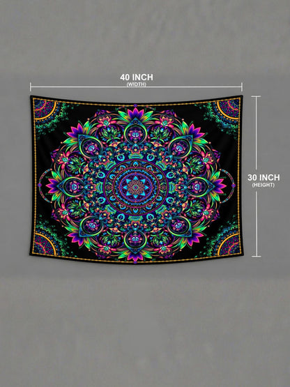 Galaxy Mandala Wall Tapestry – Trippy Psychedelic Boho Wall Art