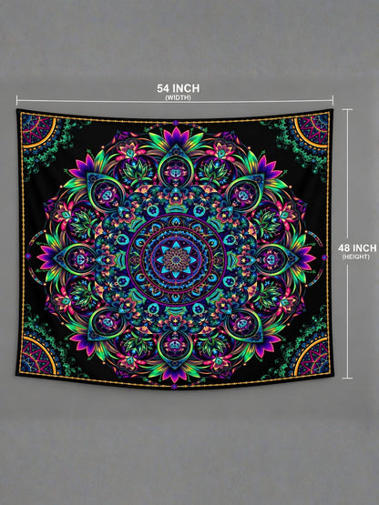 Galaxy Mandala Wall Tapestry – Trippy Psychedelic Boho Wall Art