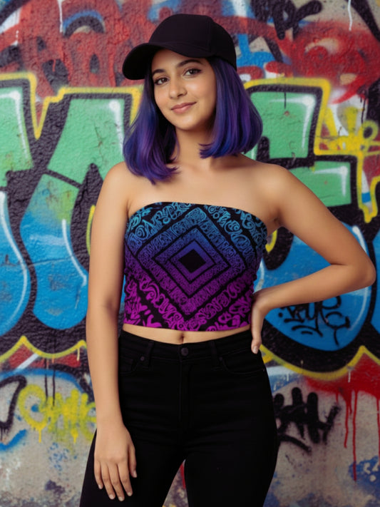 Galaxy Script Tube Top