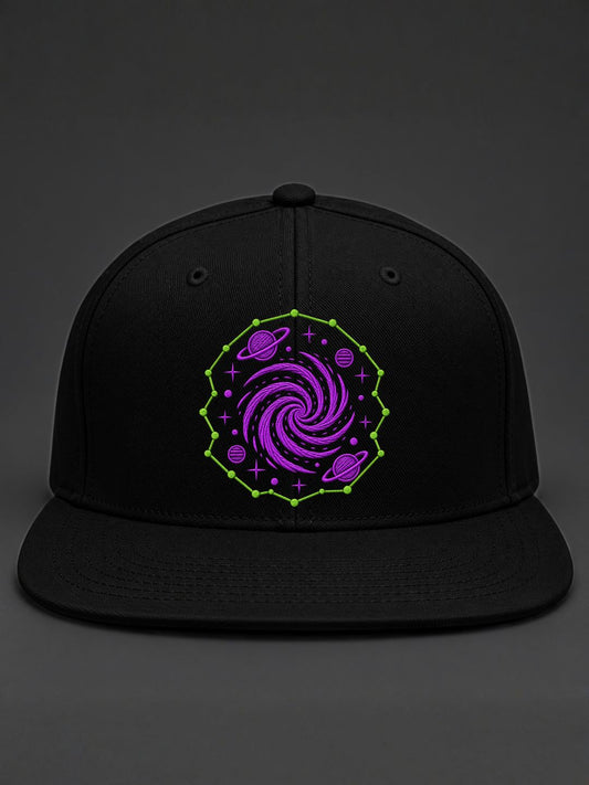Galaxy Stitch Embroidered Snapback Cap