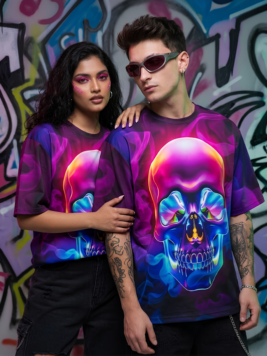 Glow Skull Oversized T-Shirt