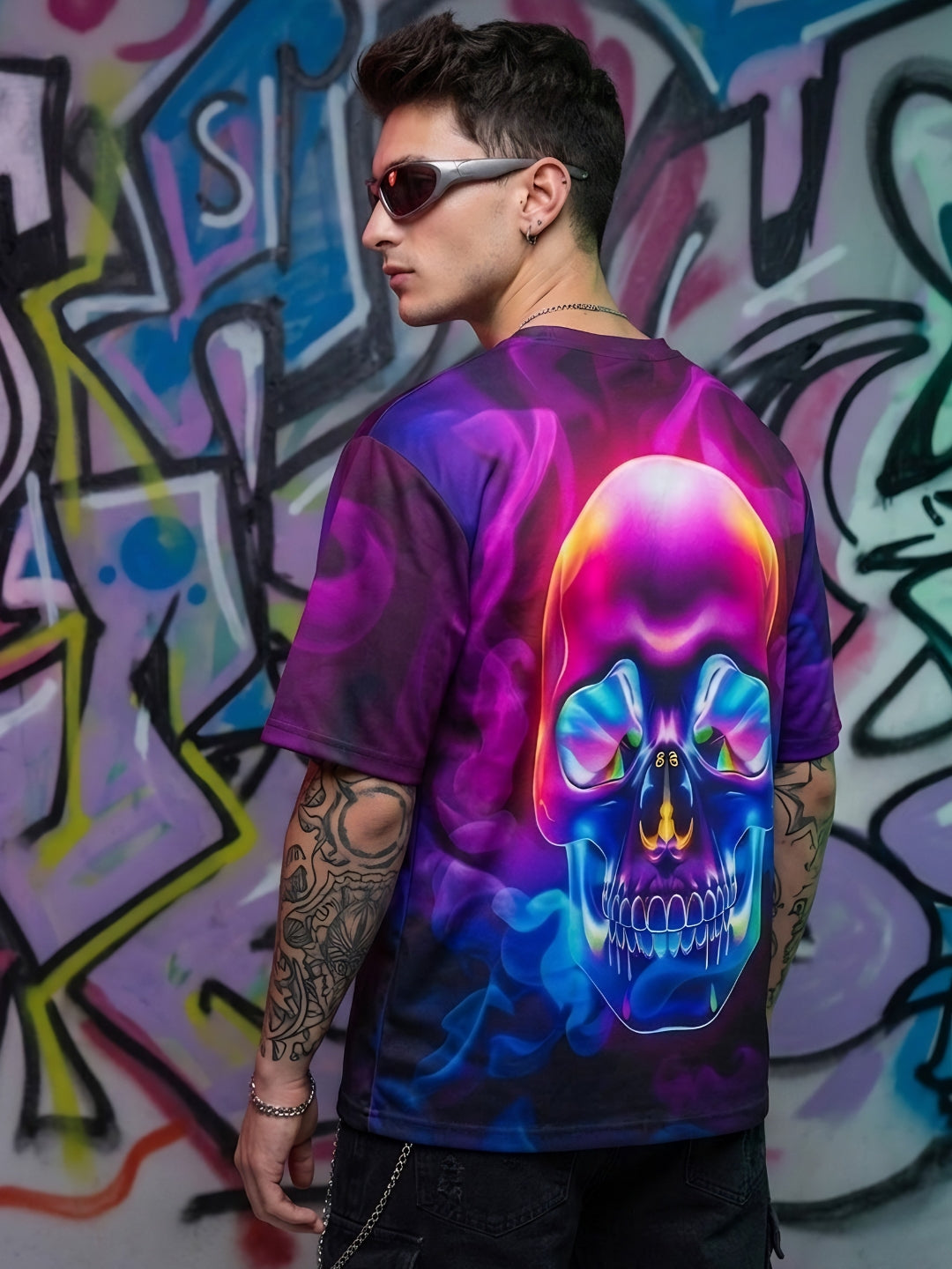 Glow Skull Oversized T-Shirt