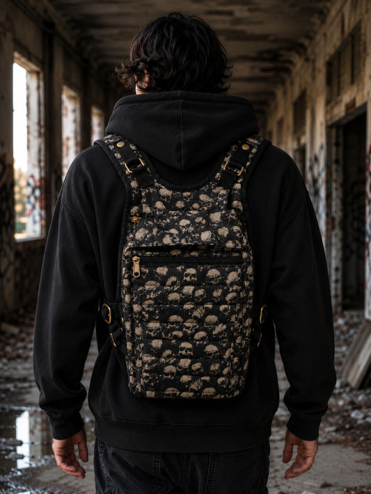 Gothic Skull Ninja Backpack – Unisex Festival Bag