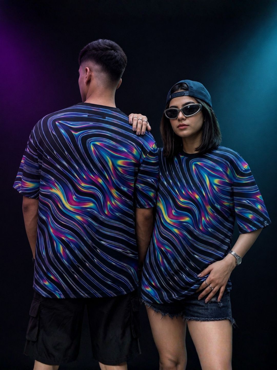 Holographic Wave Oversized Tee