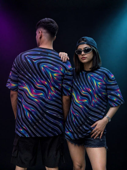 Holographic Wave Oversized Tee
