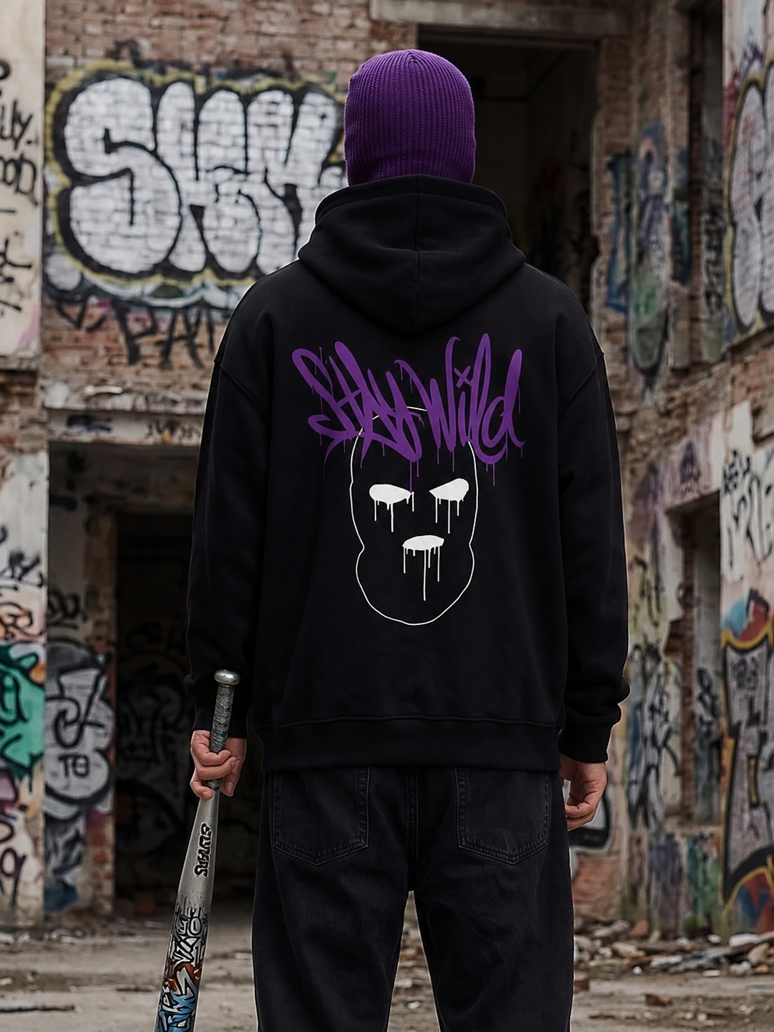 Stay Wild Oversized Hoodie - heavyweight Street fit