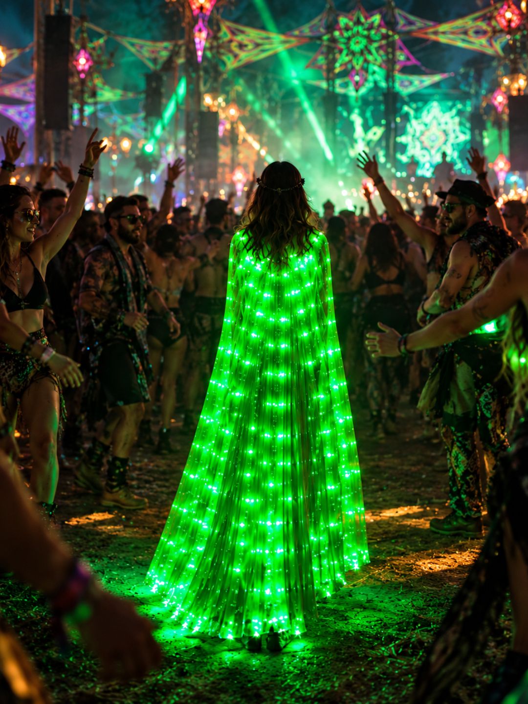 LED Glow Wings – 240 LED Light-Up Festival Cape