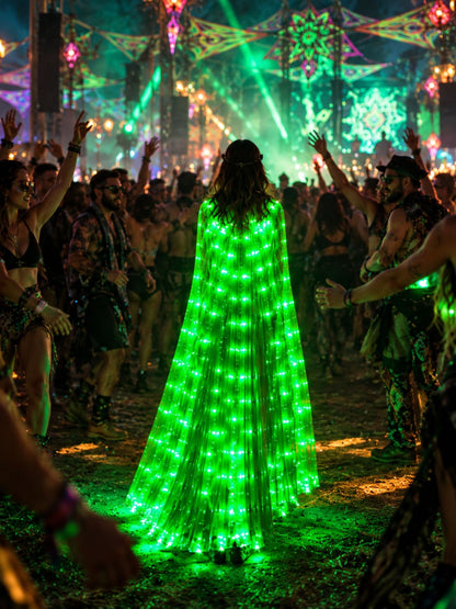 LED Glow Wings – 240 LED Light-Up Festival Cape
