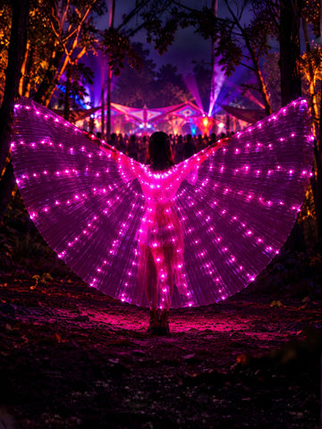 LED Glow Wings – 240 LED Light-Up Festival Cape