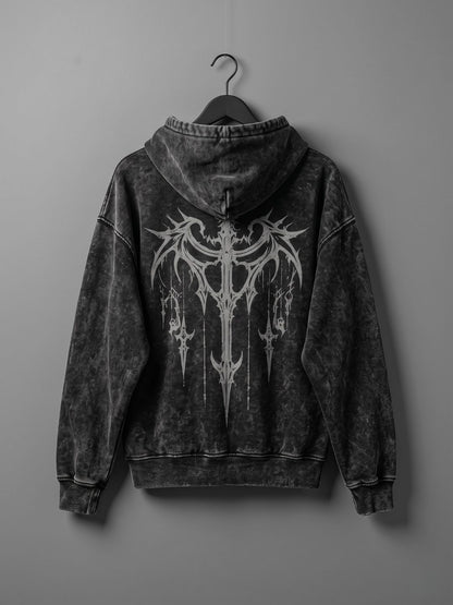 Lunar Trace Acid Wash Hoodie