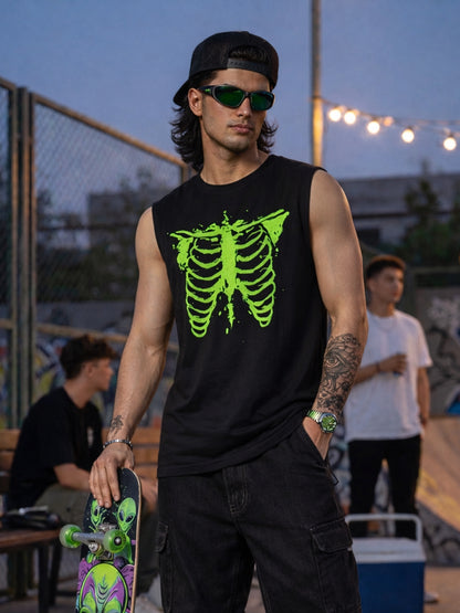 Neon Rib Graphic Sleeveless T-Shirt