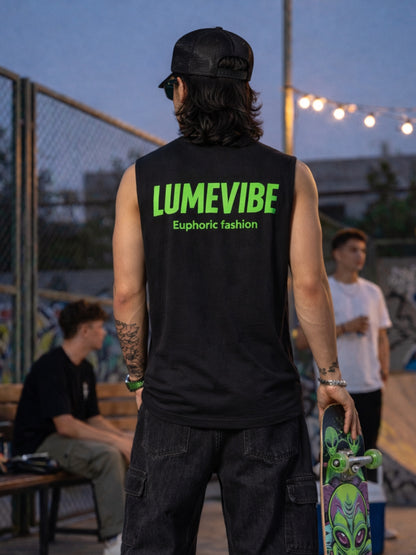 Neon Rib Graphic Sleeveless T-Shirt