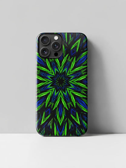Neon Starburst Glass iPhone Case