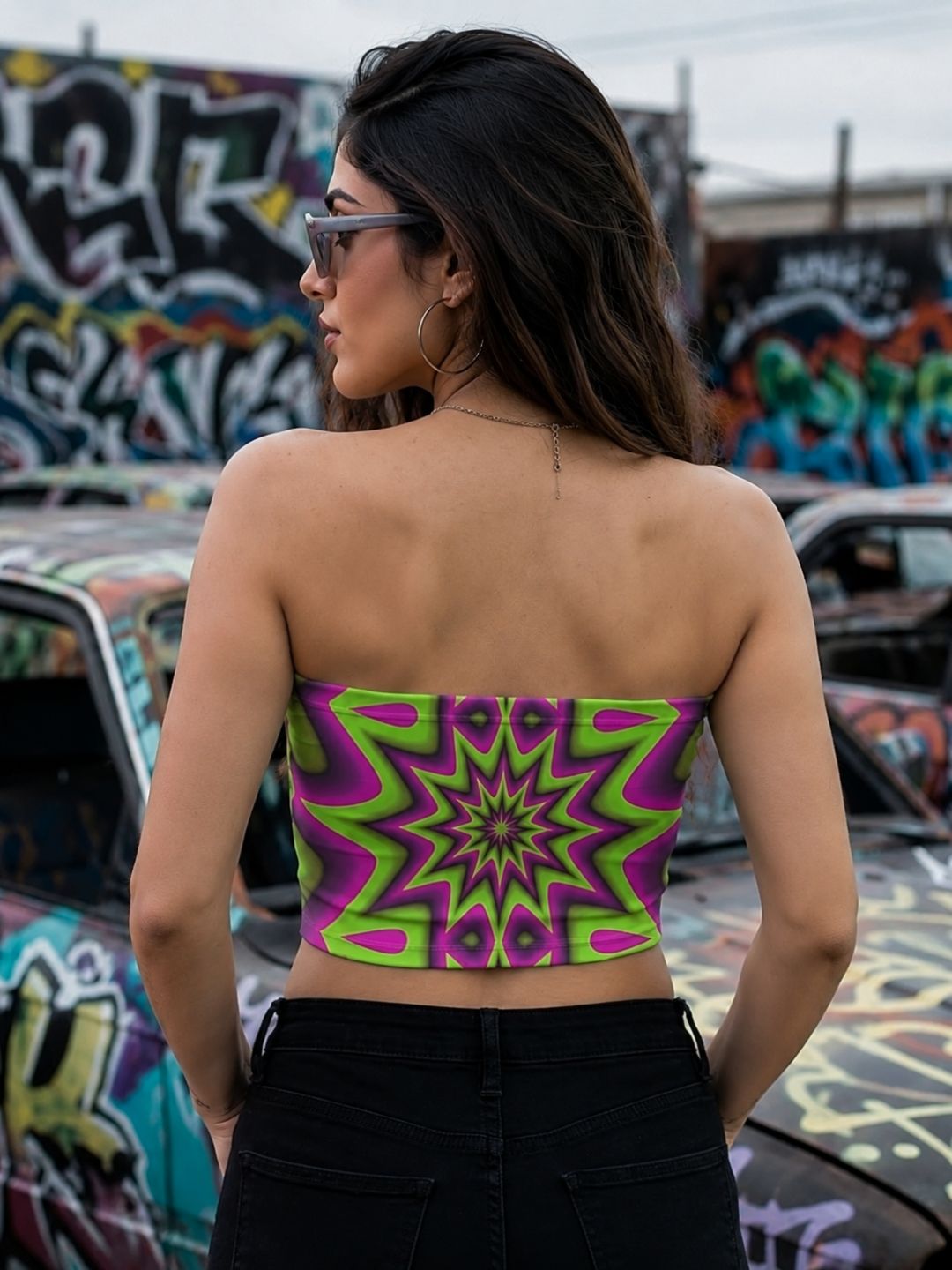 Neon Kaleido Tube Top