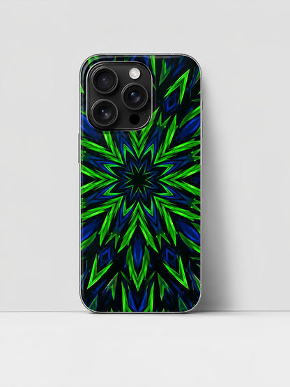 Neon Starburst Glass iPhone Case