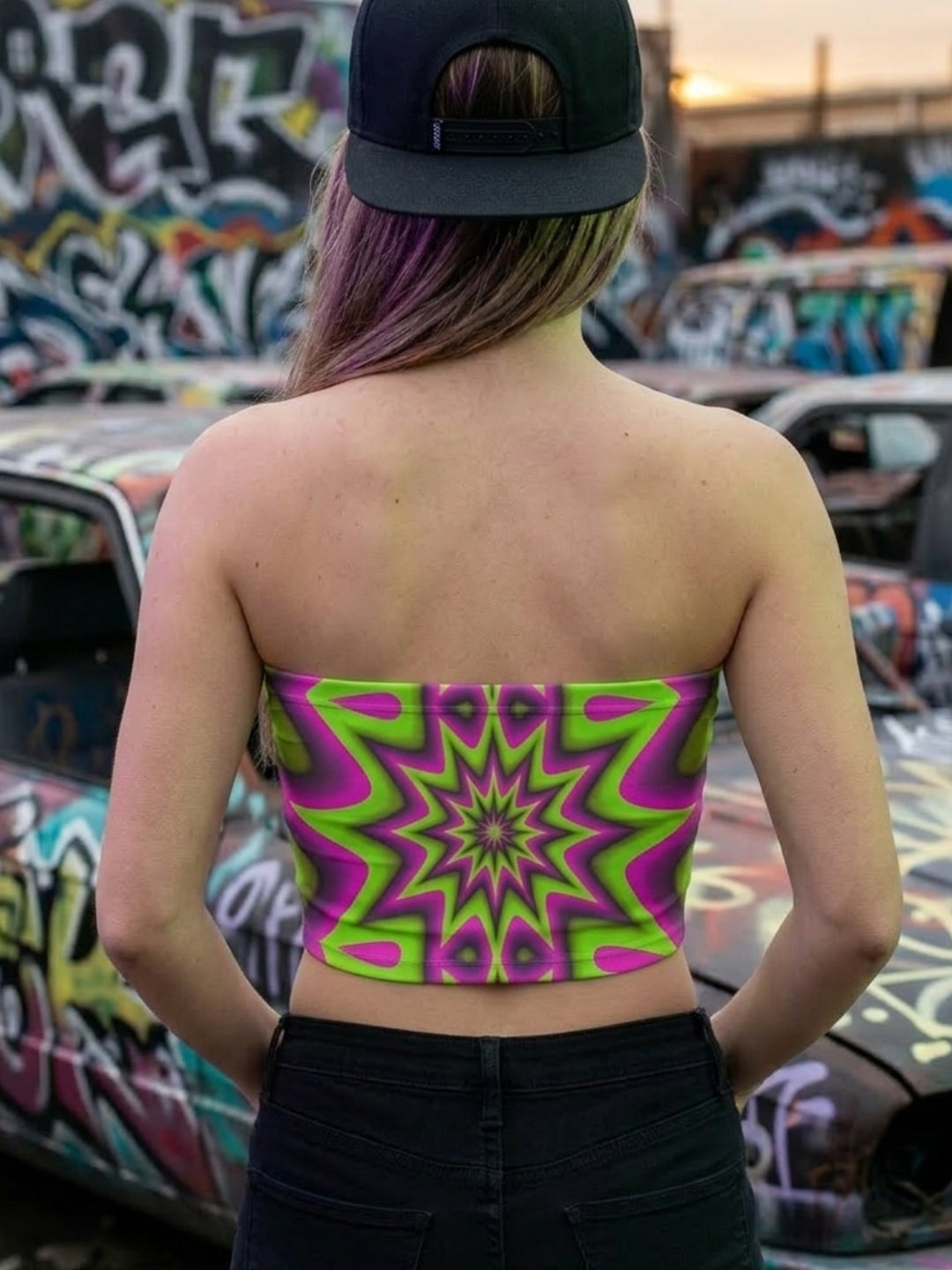 Neon Kaleido Tube Top