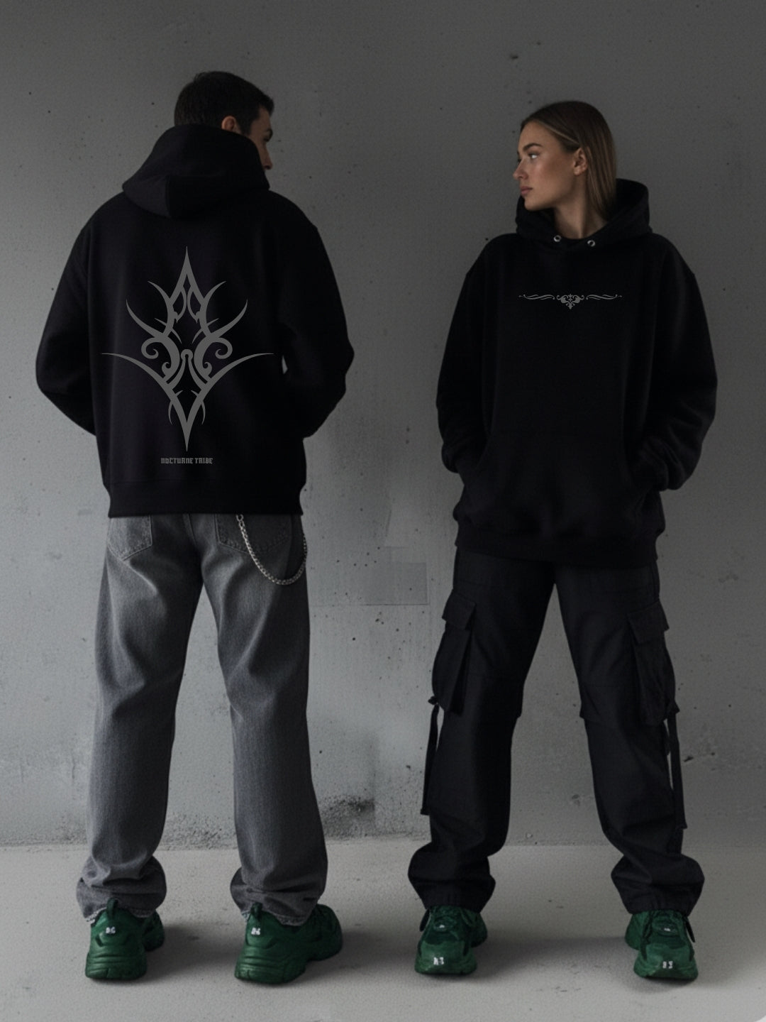 Nocturne Tribe Glow in Dark Hoodie – Heavyweight Drop Fit