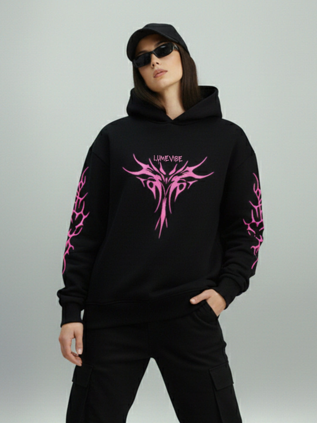Pink Tribal Flame Hoodie