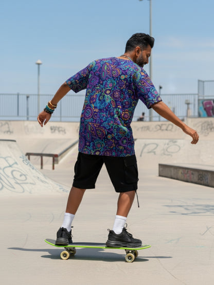 Paisley Print Oversized T-Shirt – Unisex