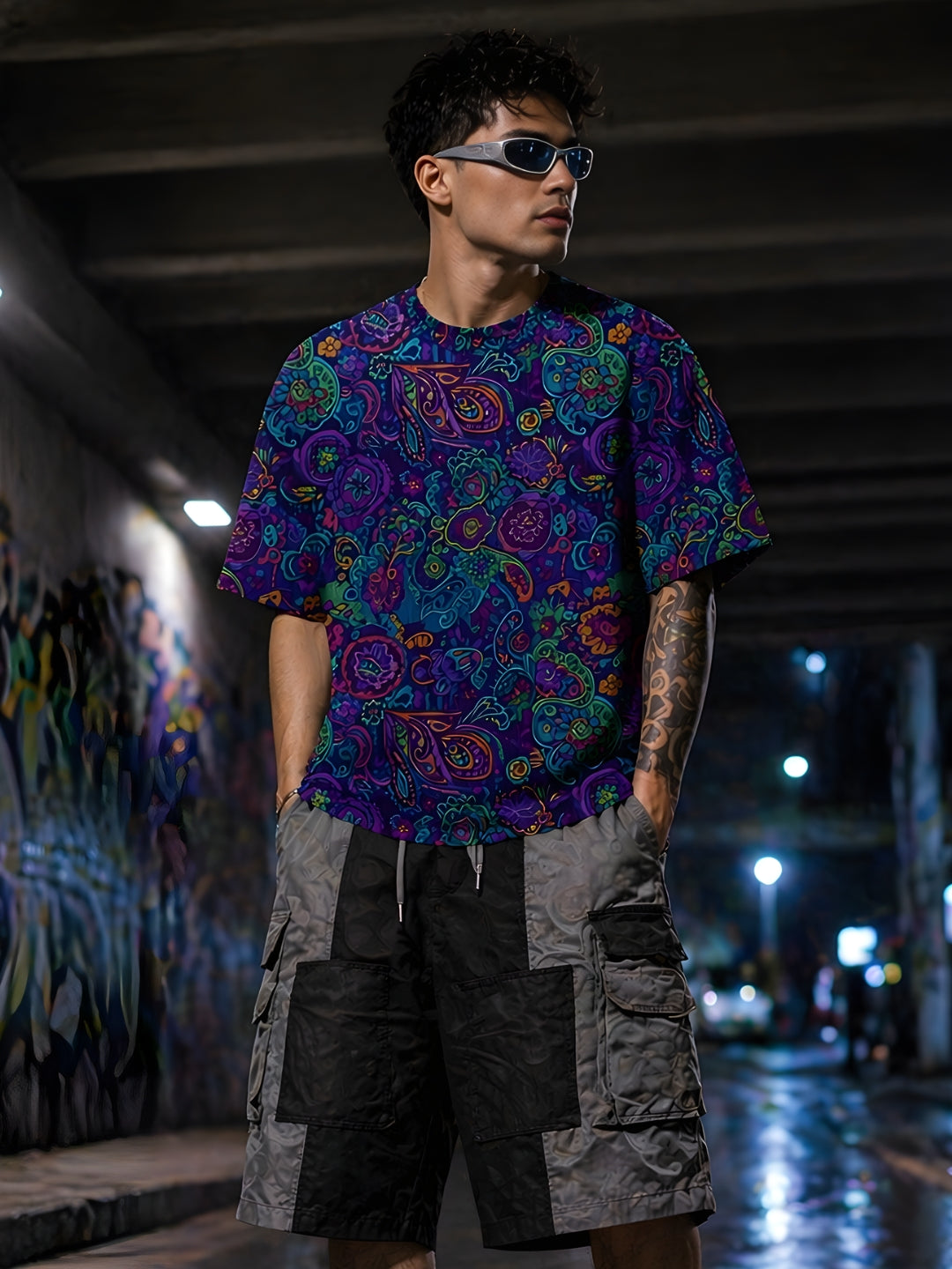 Paisley Print Oversized T-Shirt