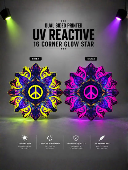 Peacewave | Dual-Sided UV Reactive 16-Corner Dapo