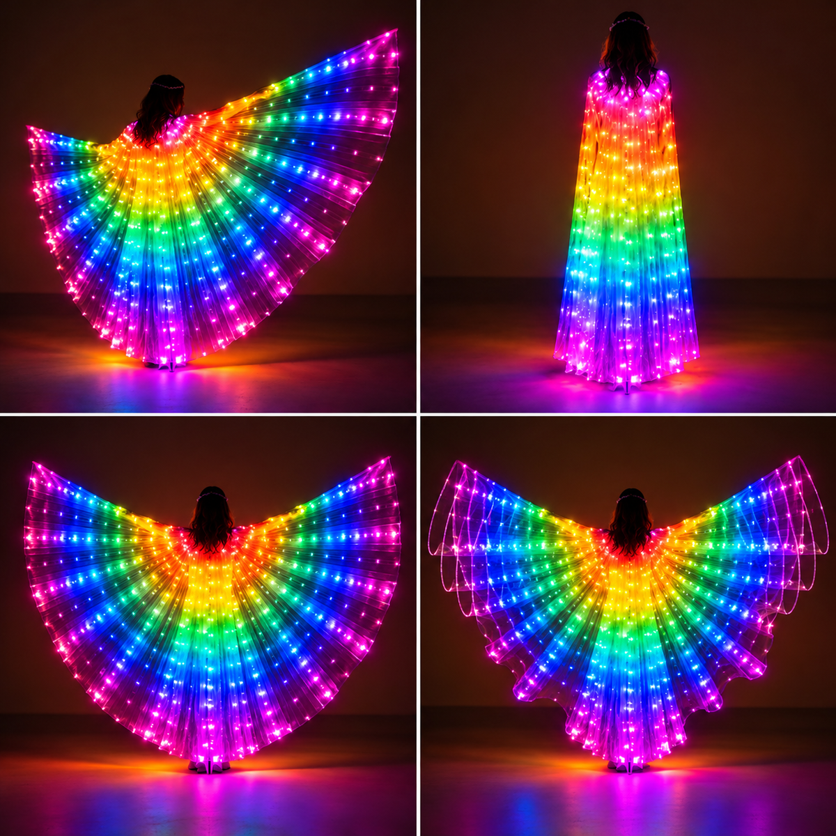 LED Glow Wings – 240 LED Light-Up Festival Cape