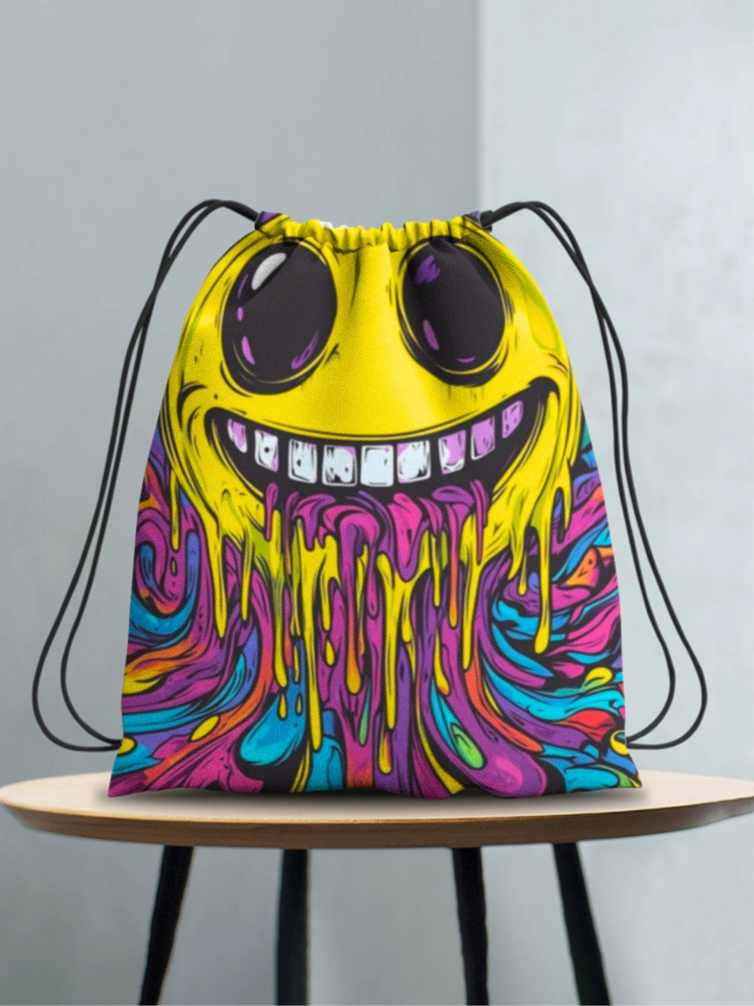 Dual-Smiley Drawstring Backpack
