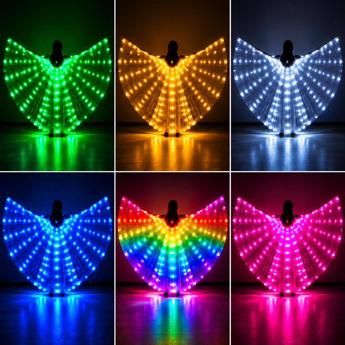 LED Glow Wings – 240 LED Light-Up Festival Cape
