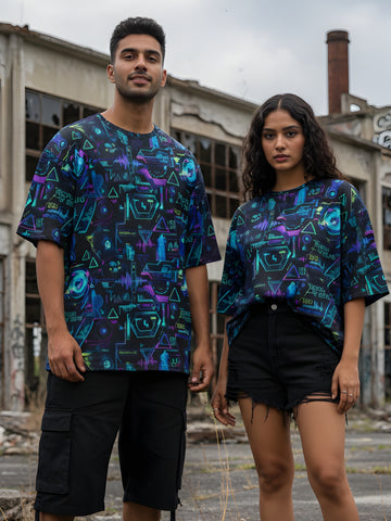 Sonic Flow Oversized Techno Tee