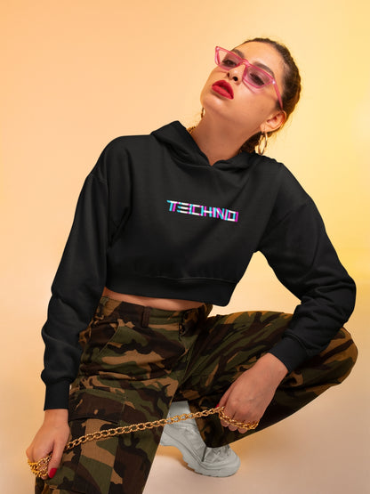 TECHNO Crop Hoodie