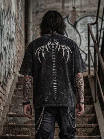 Vantage Tribal Acid-Wash Oversized T-shirt