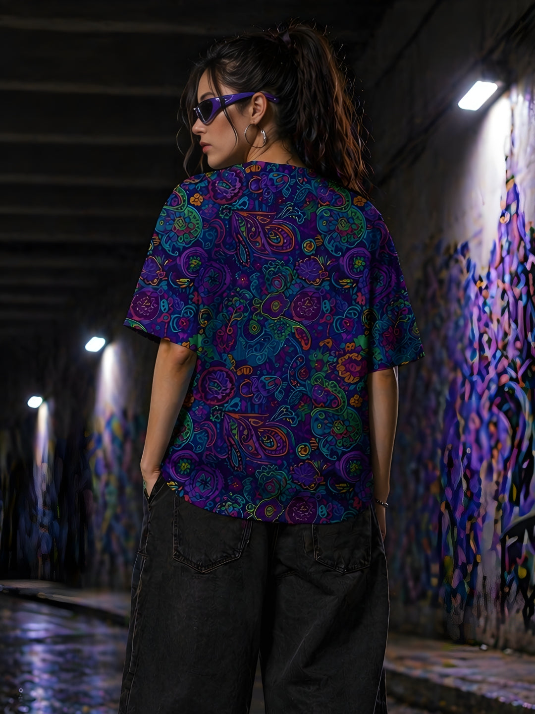 Paisley Print Oversized T-Shirt