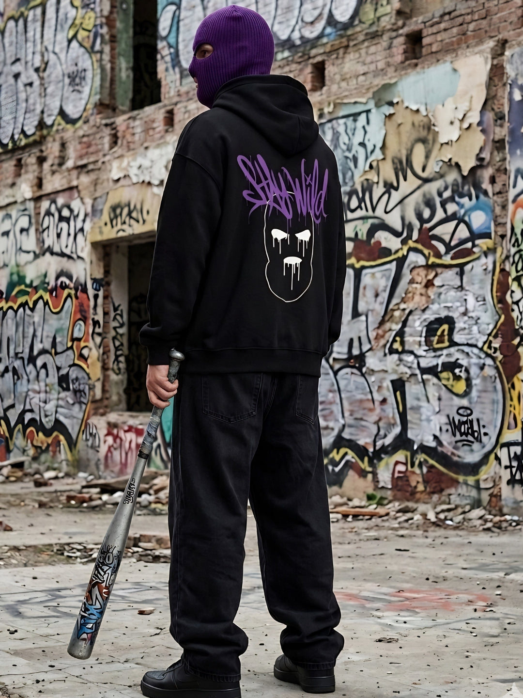 Stay Wild Oversized Hoodie - heavyweight Street fit