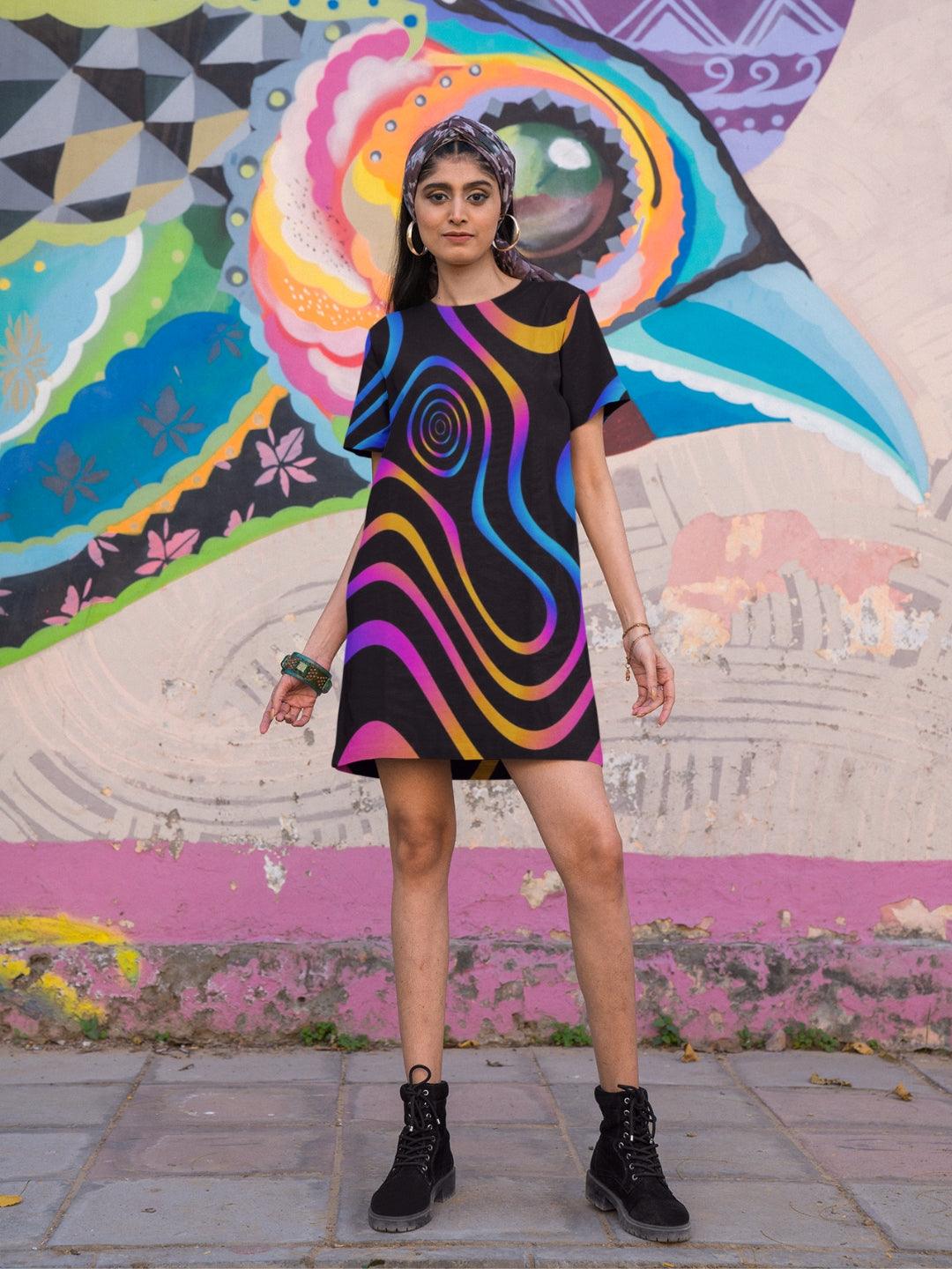 Colorful t shirt dress best sale