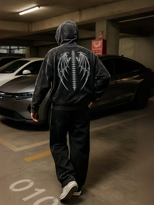 Spinewing Acid Wash Hoodie