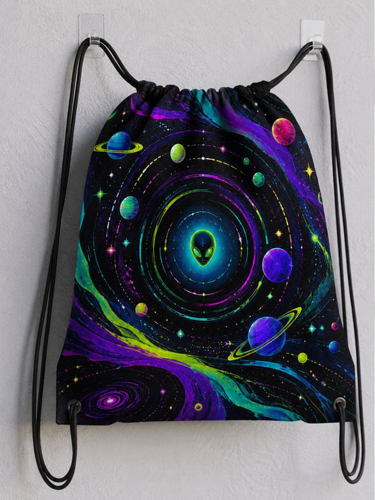 Alien Drip Drawstring Bag