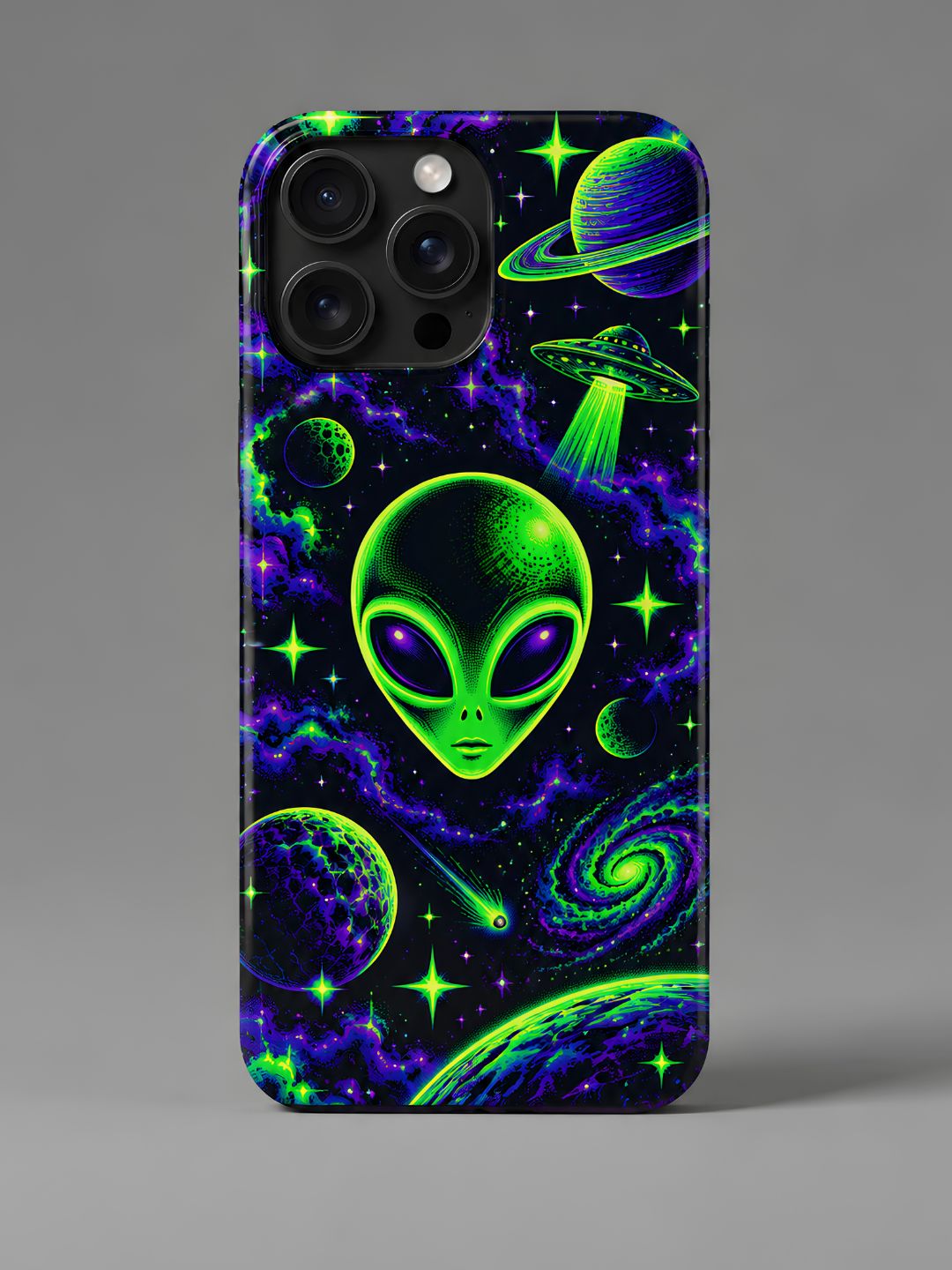 Neon Alien iPhone Glass Case