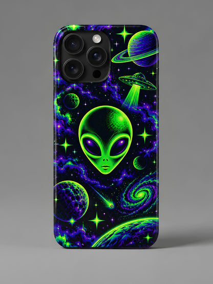 Neon Alien iPhone Glass Case