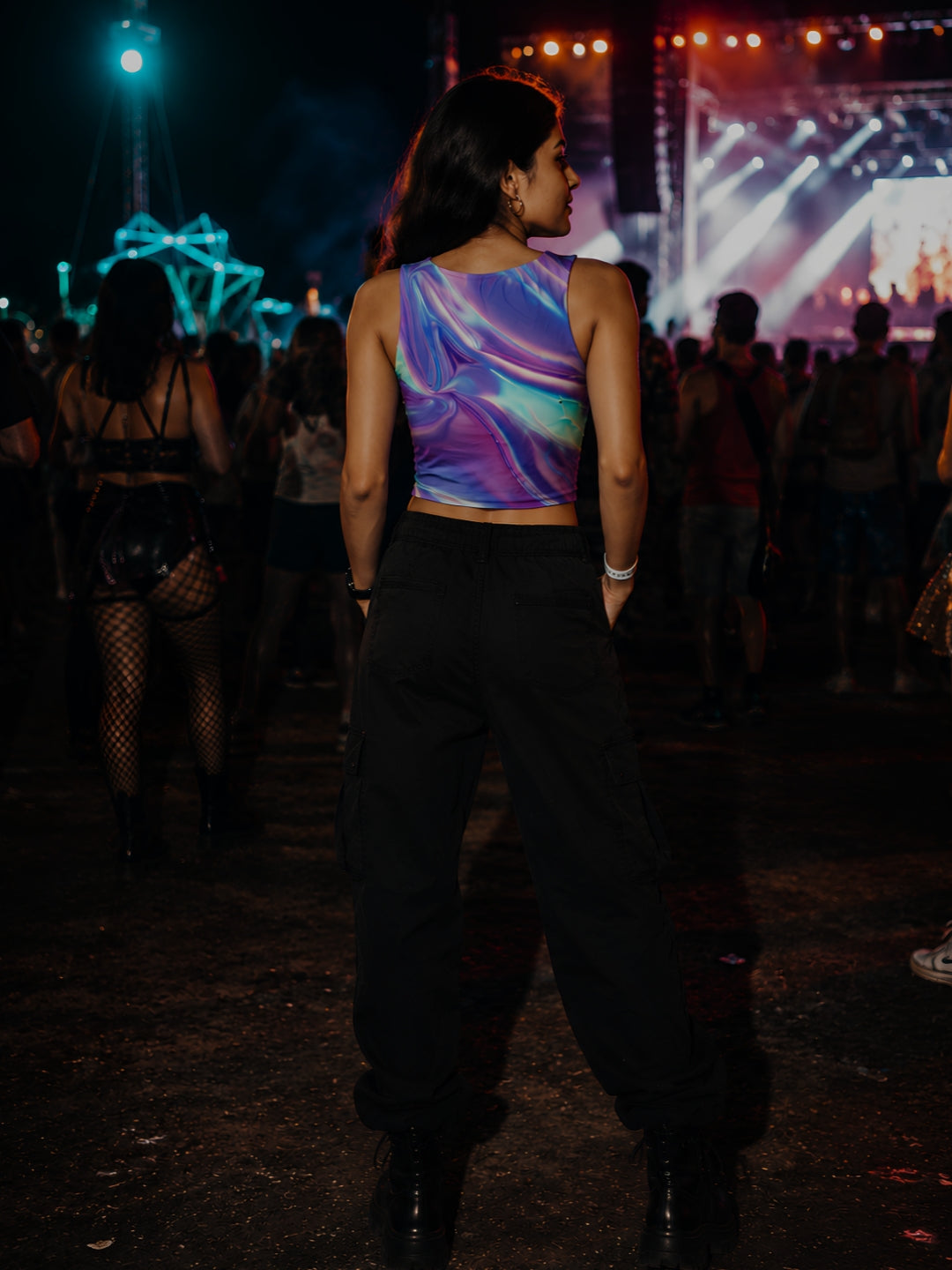 Iridescent Wave Crop Tank