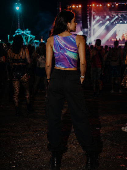 Iridescent Wave Crop Tank