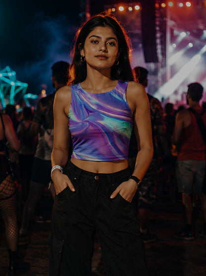Iridescent Wave Crop Tank