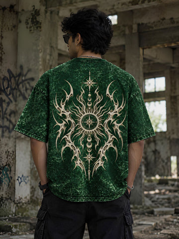 Astral Rune Acid Wash Oversized T-Shirt
