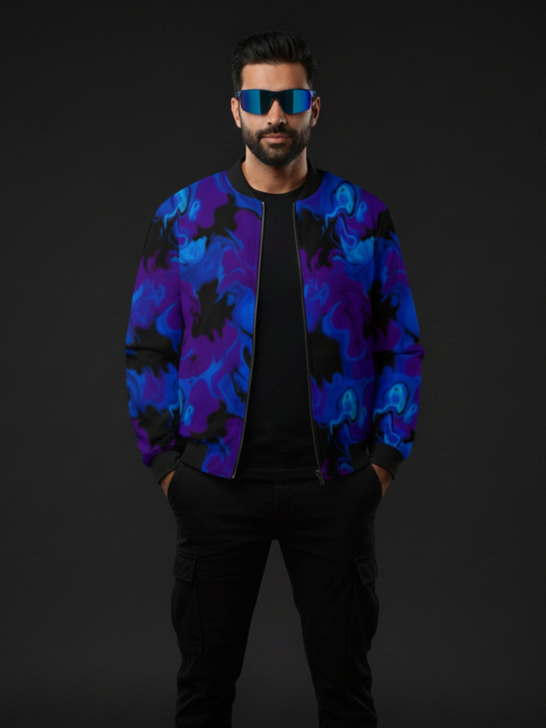 Blue Storm Bomber Jacket