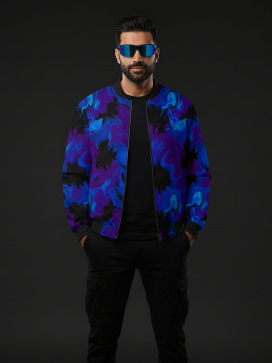 Blue Storm Bomber Jacket