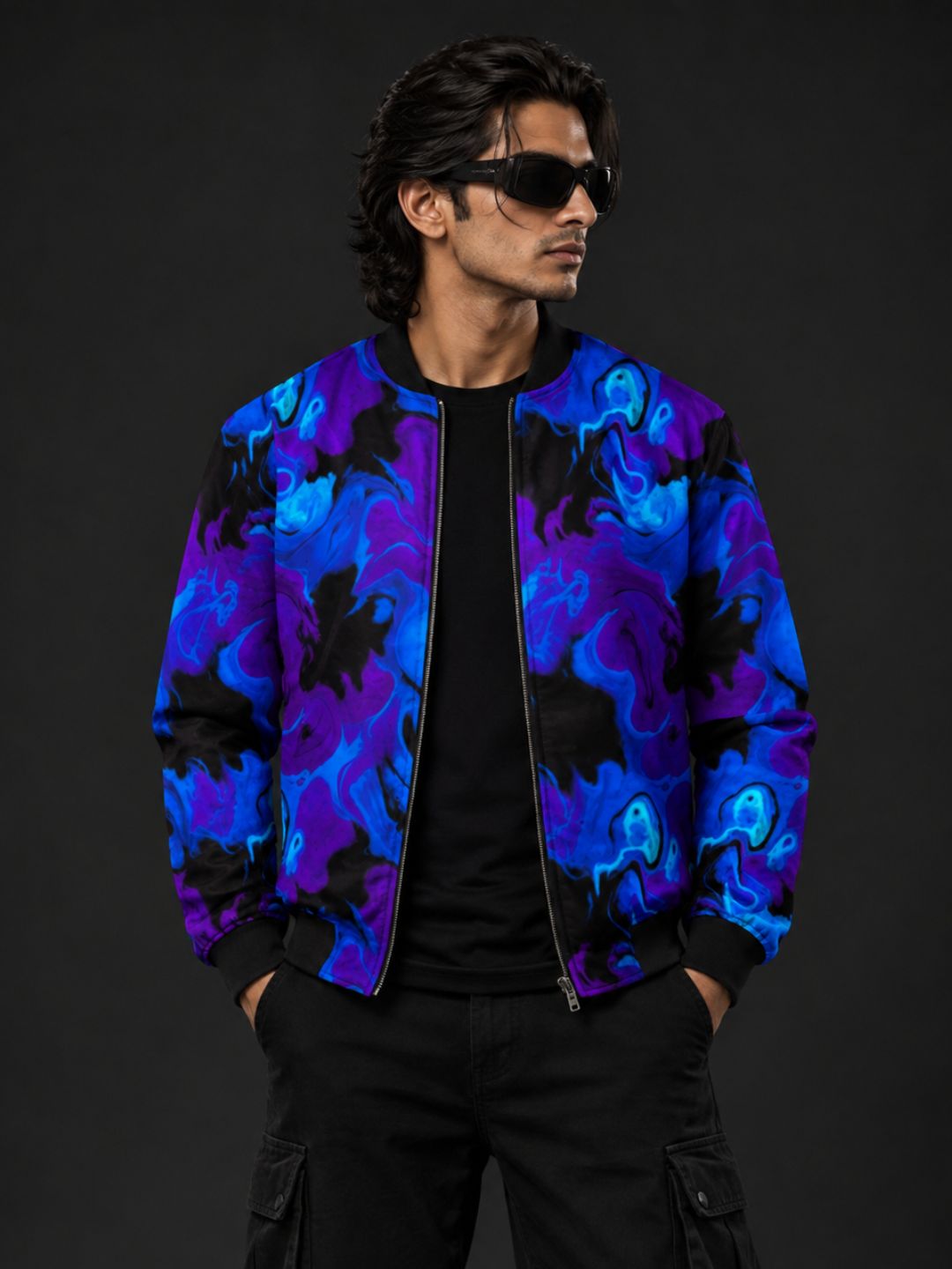 Blue Storm Bomber Jacket