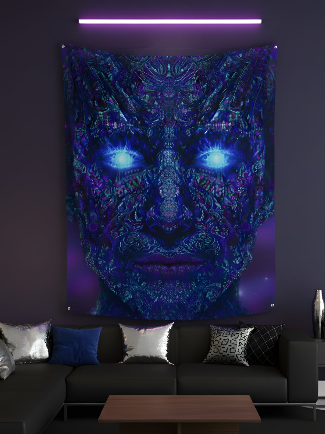 Blue Cypher Tapestry